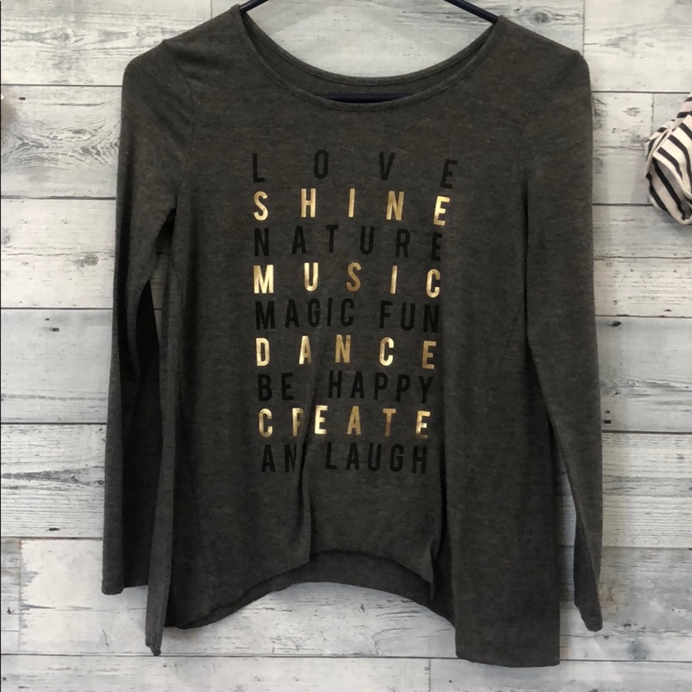 Grey Long Sleeved Graphic Tee